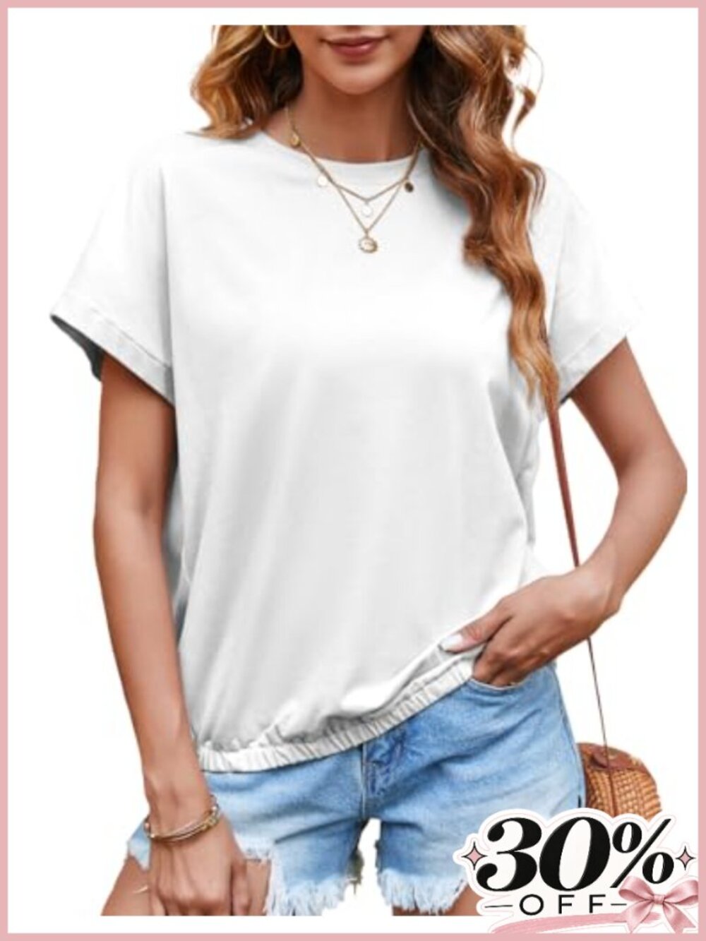 Women's Lightweight Crew Neck Cap Sleeve Sweatshirt